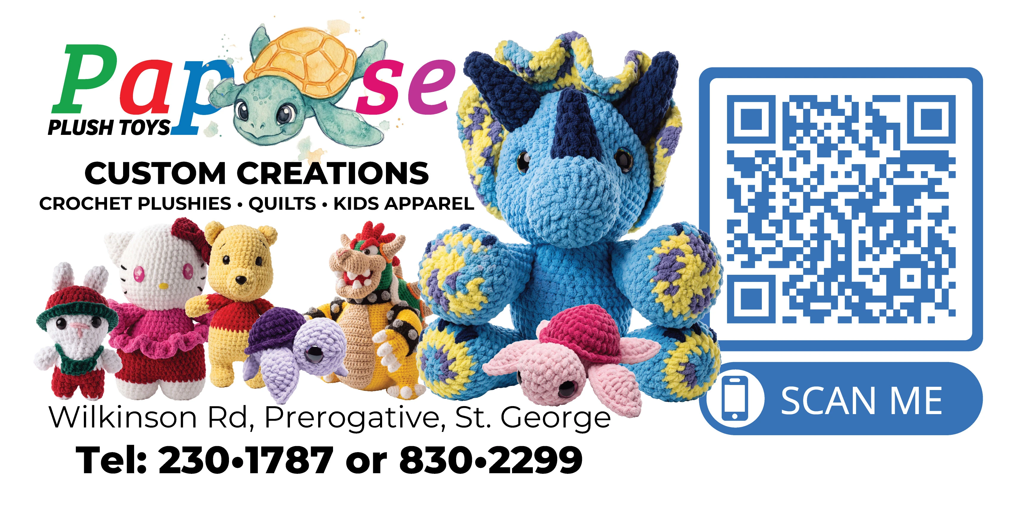 Papoose Plush Toys Official Business Card